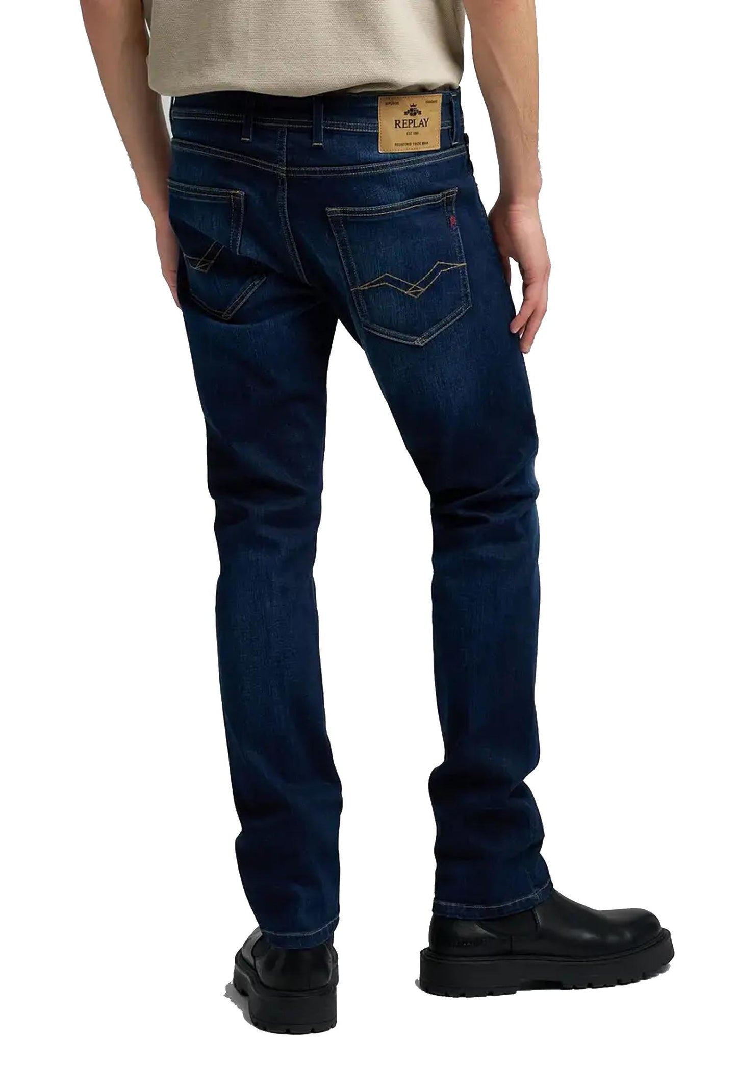 Pantaloni jeans blu scuro grover straing fit Replay A25 MA972 .000.685 904 007007 REPLAY 