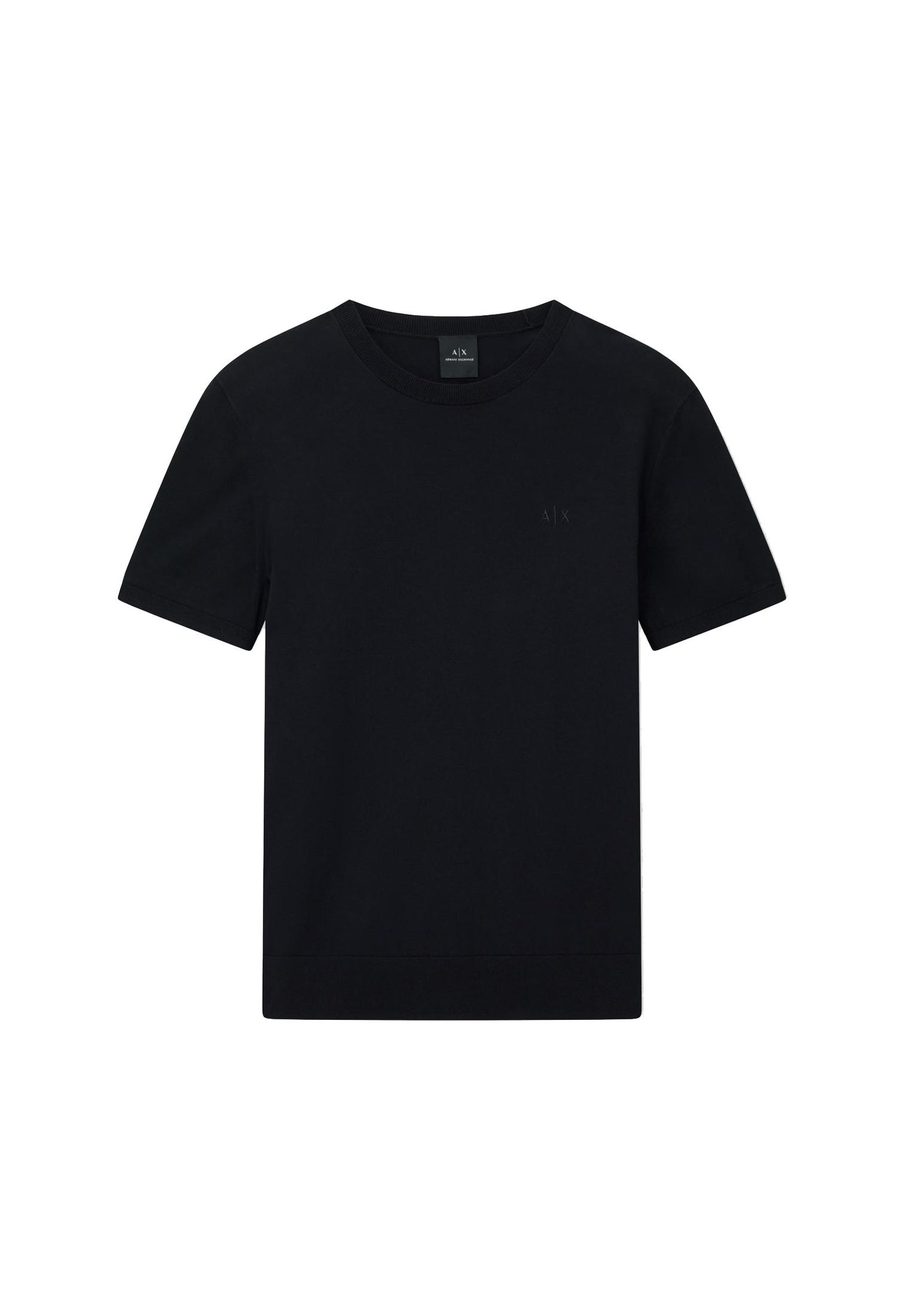 T-shirt nera in maglia cotone maniche corte girocollo Armani Exchange P26 8NZM5C ZM3JZ 12001200 ARMANI EXCHANGE 