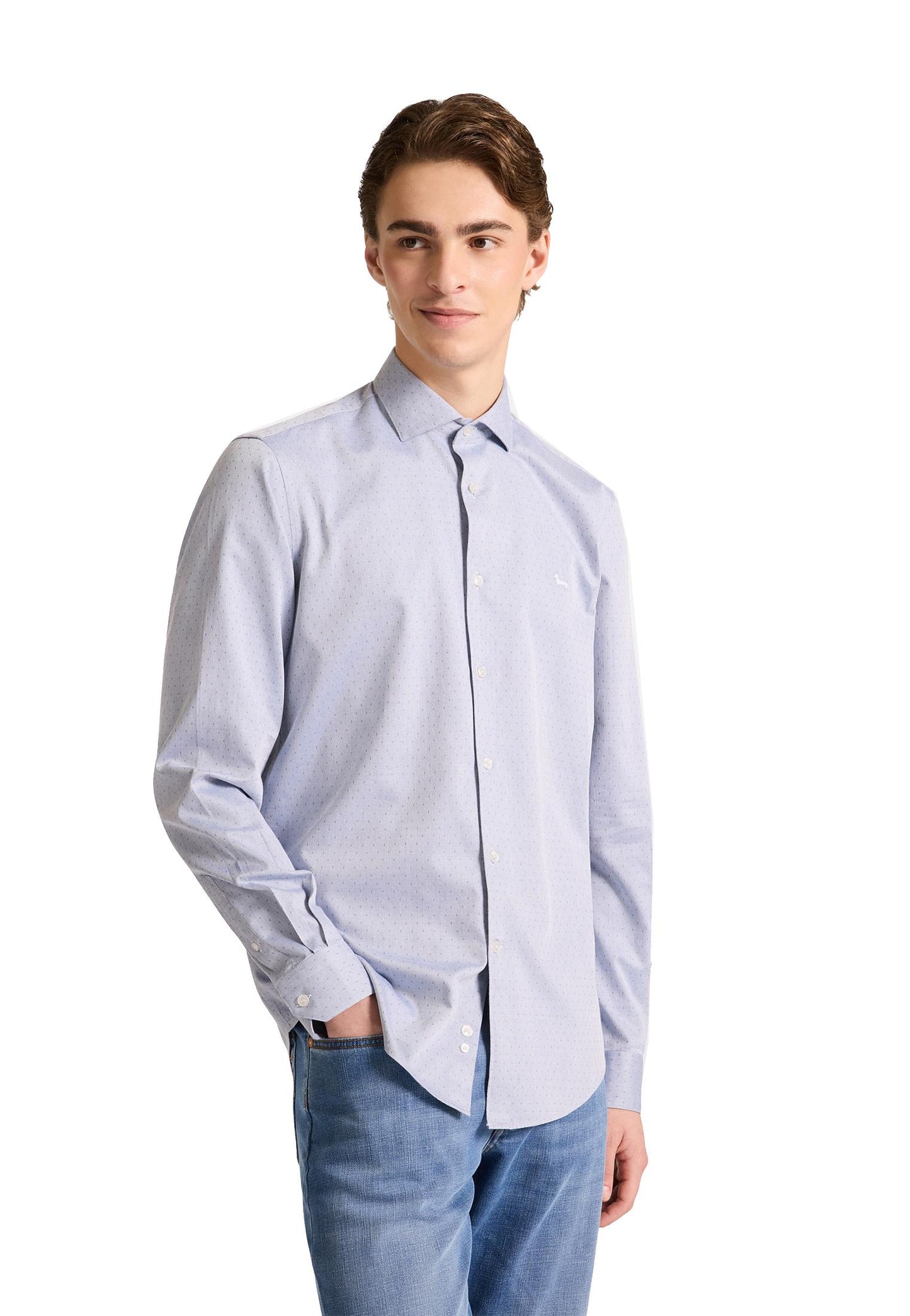 Camicia cotone azzurra a pois Harmont & Blaine A25 CNP001013479I 845845 HARMONT&BLAINE 
