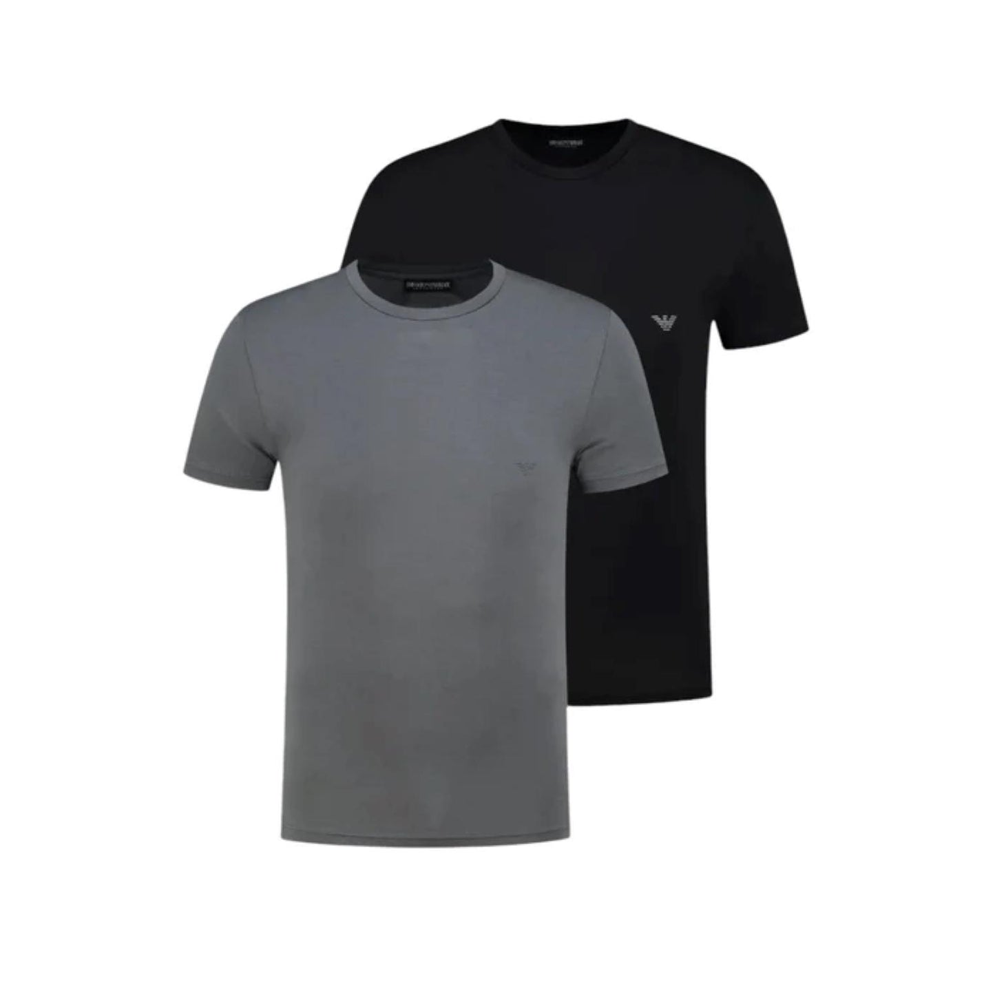 Due paia t-shirt uomo in tinta unita magnete nero Emporio Armani A24