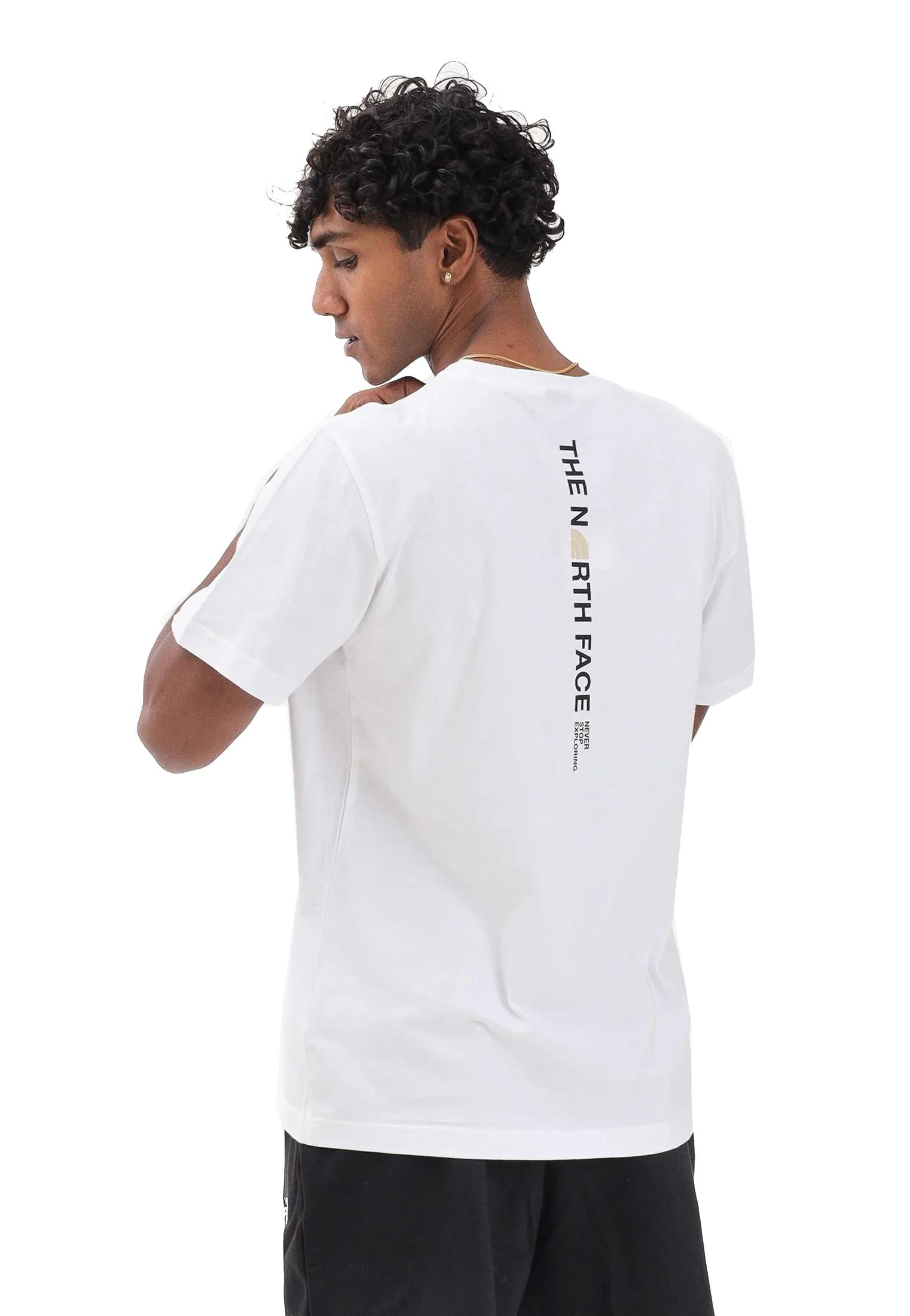 T-shirt girocollo bianca cotone Vertical Logo The North Face A25 NF0A8EE7FN41 NFFN4NFFN4 THE NORTH FACE 