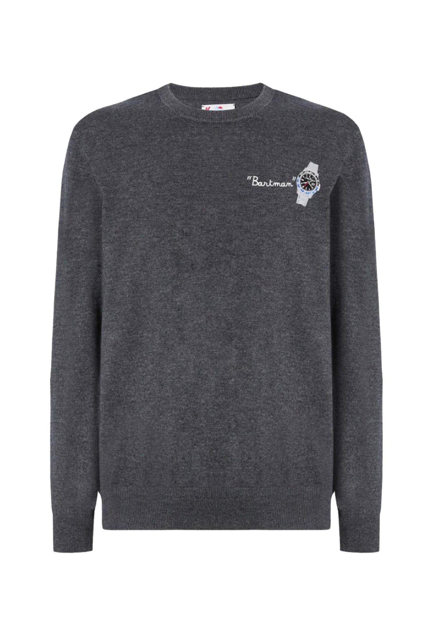 Maglione girocollo grigio misto lana cashmere Heron Orologio MC2 Saint Barth A25 HER0024 03128I03128I MC2 