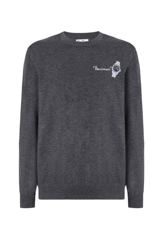 Maglione girocollo grigio misto lana cashmere Heron Orologio MC2 Saint Barth A25 HER0024 03128I03128I MC2 