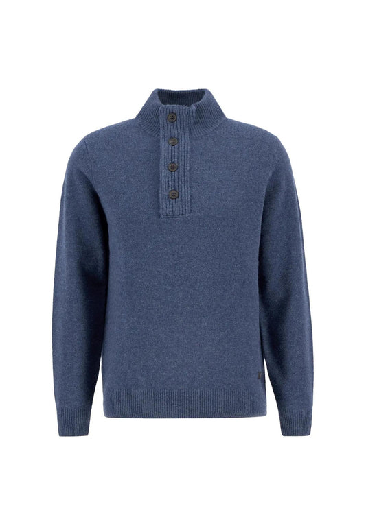 Felpa maglione con toppa gomito blu Essential Barbour A25 252MMKN0585 IN72IN72 BARBOUR 