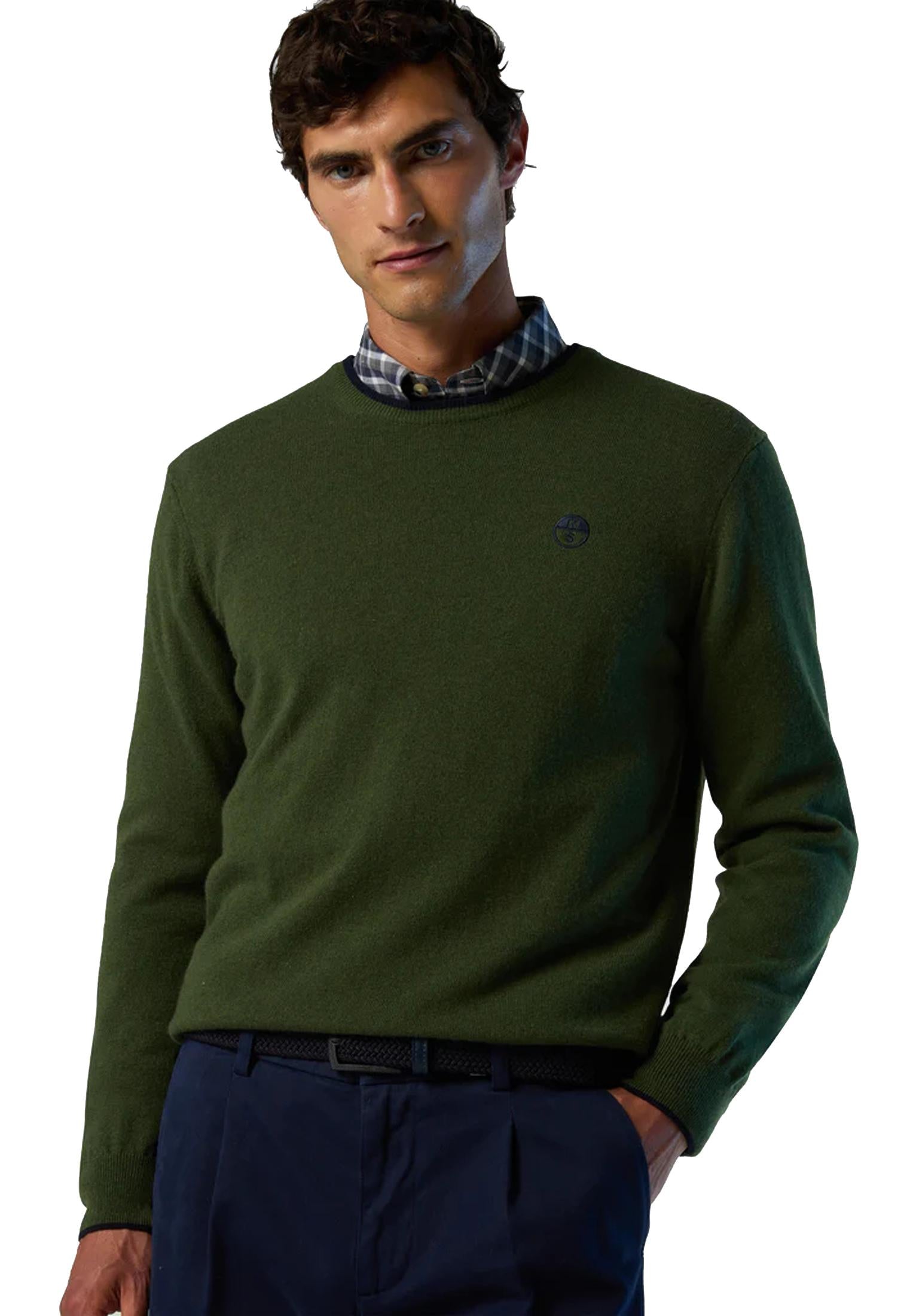 Maglione girocollo logo ricamato verde North Sails A25 699775 04360436 NORTH SAILS 