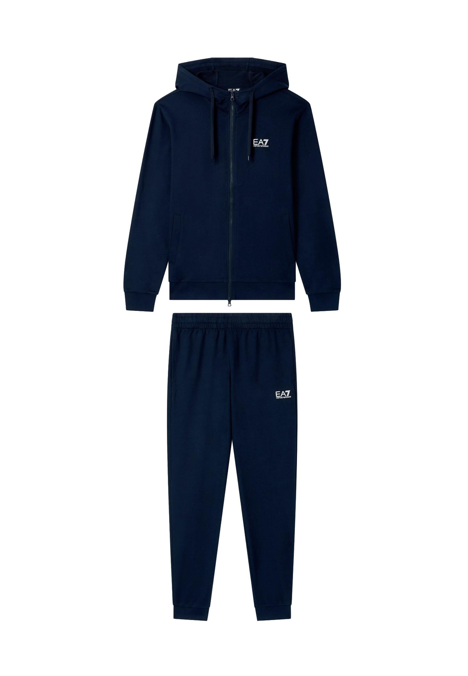 Tuta sportiva con cappuccio blu cotone full zip Core Identity EA7 Armani P26 8NPV63 PJVRZ 15621562 EA7 