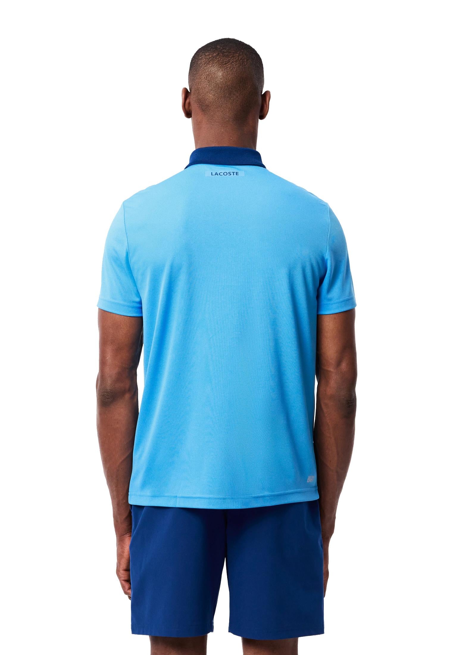 Polo a maniche corte azzurro cielo a fantasia Lacoste A24 DH2568 IDEIDE LACOSTE 