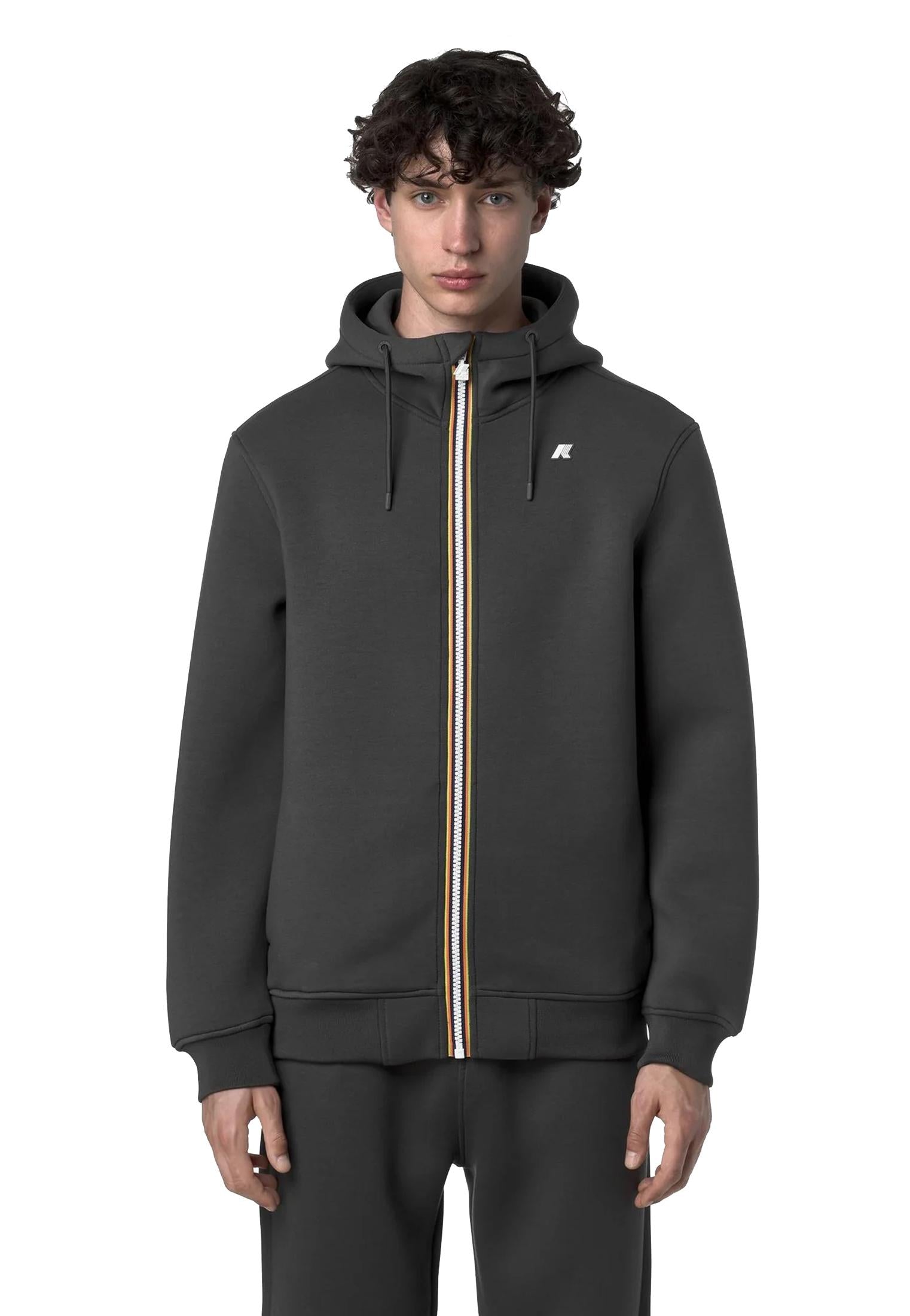 Giacca in pile con cappuccio grigio Rainer Spacer K-way A25 K2141DW 133133 K-WAY 