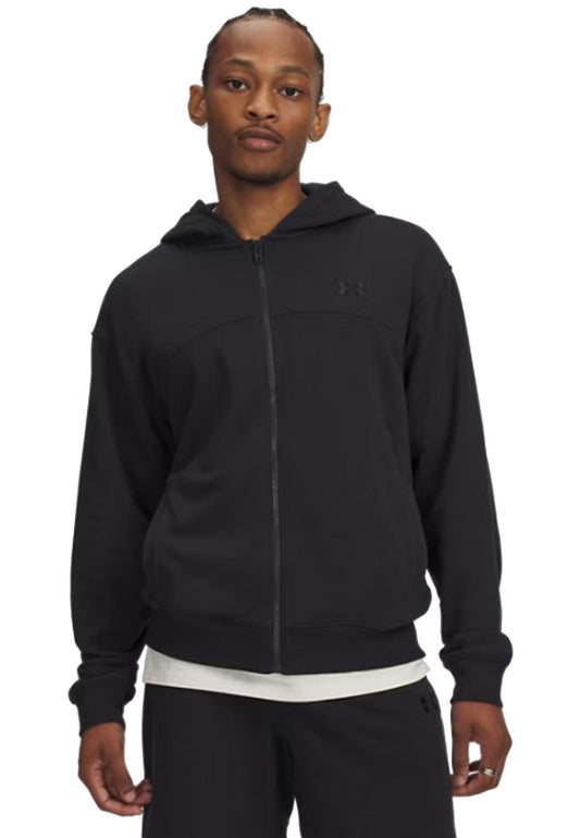 Felpa con cappuccio e zip interno pile nera Rival Under Armour P26 77-6009346 00010001 UNDER ARMOUR 