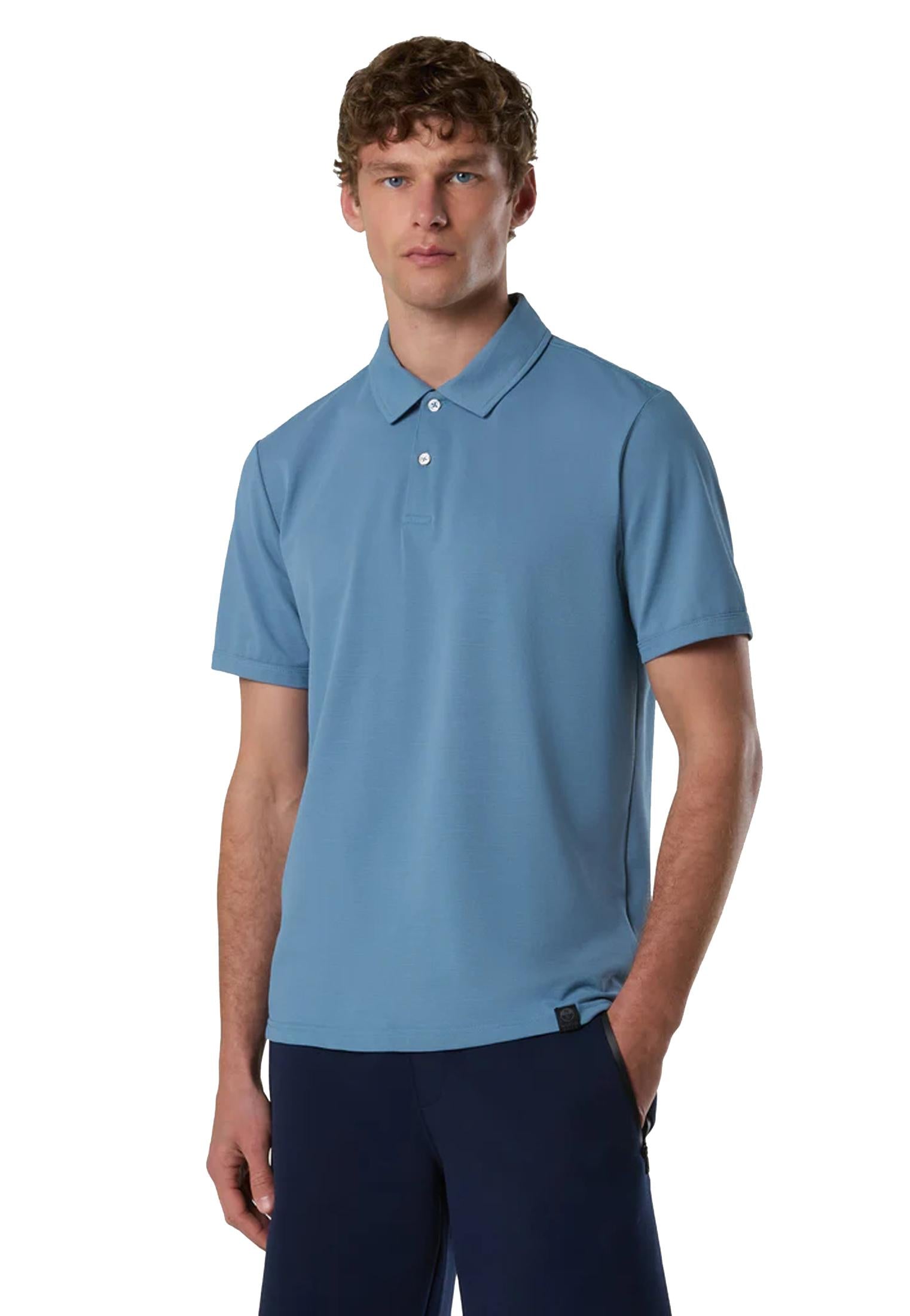 Polo a mezza maniche misto cotone blu petrolio asciugatura rapida North Sails P26 692714 08560856 NORTH SAILS 