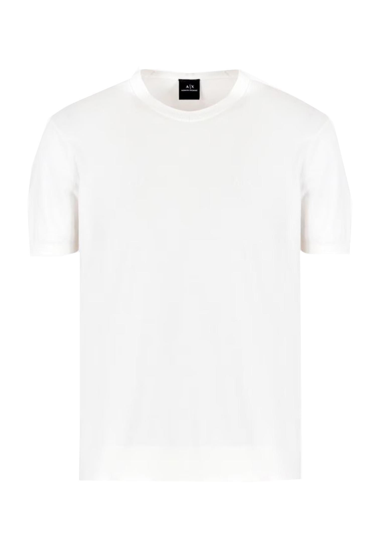 T-shirt cotone girocollo in maglia bianca maniche corte Armani Exchange P25 8NZM5CZM3JZ 11161116 ARMANI EXCHANGE 