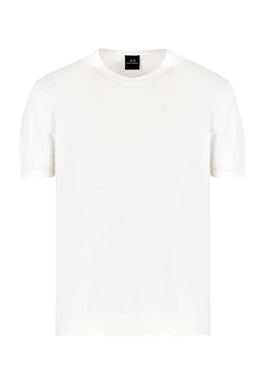 T-shirt cotone girocollo in maglia bianca maniche corte Armani Exchange P25 8NZM5CZM3JZ 11161116 ARMANI EXCHANGE 