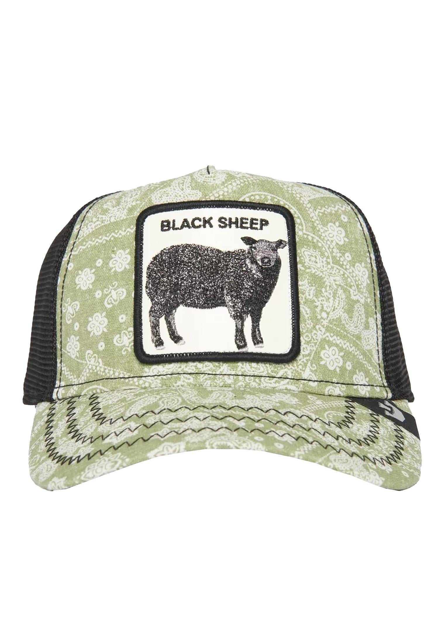 Cappellino da baseball unisex verde fantasia e nero pecora nera The Black Sheep Goorin Bros P24 101-0947 OLIVEOLIVE GOORIN BROS 
