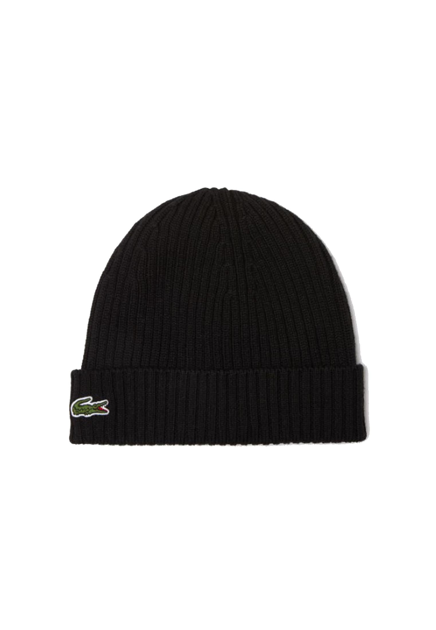 Berretto invernale nero lana a maglia Lacoste A25 RB001 031031 LACOSTE 