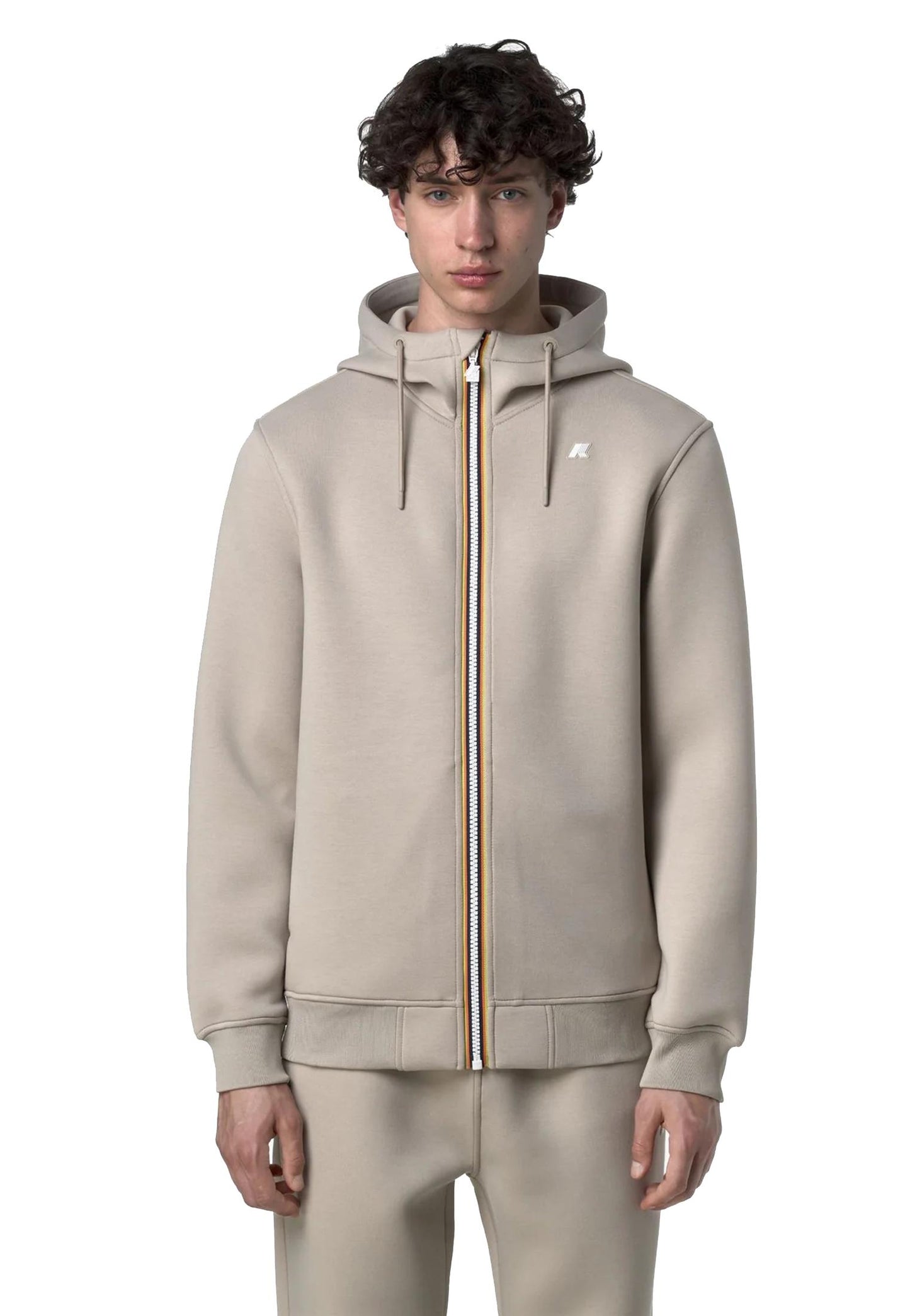 Giacca in pile con cappuccio beige Rainer Spacer K-way A25 K2141DW XP2XP2 K-WAY 