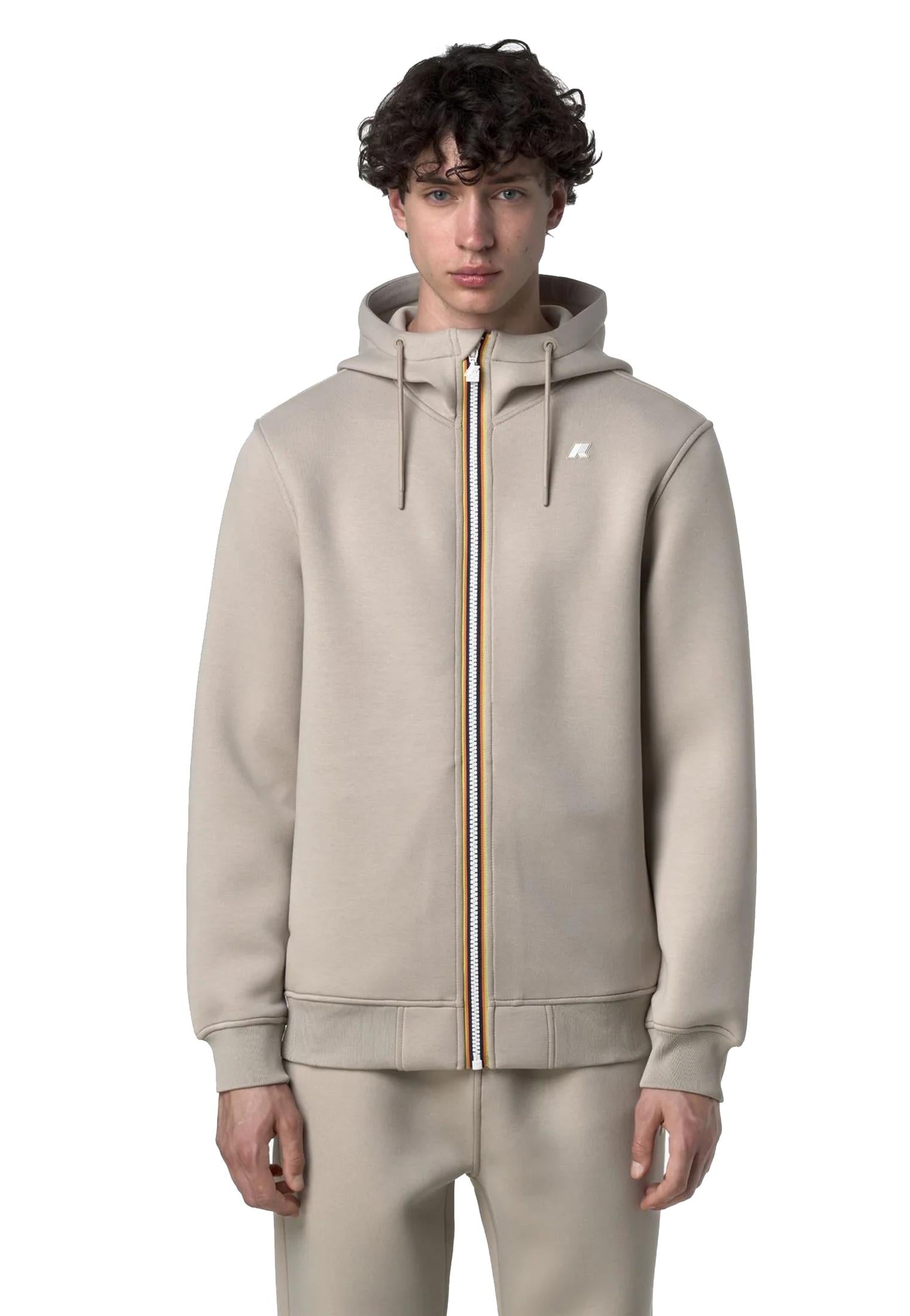 Giacca in pile con cappuccio beige Rainer Spacer K-way A25 K2141DW XP2XP2 K-WAY 