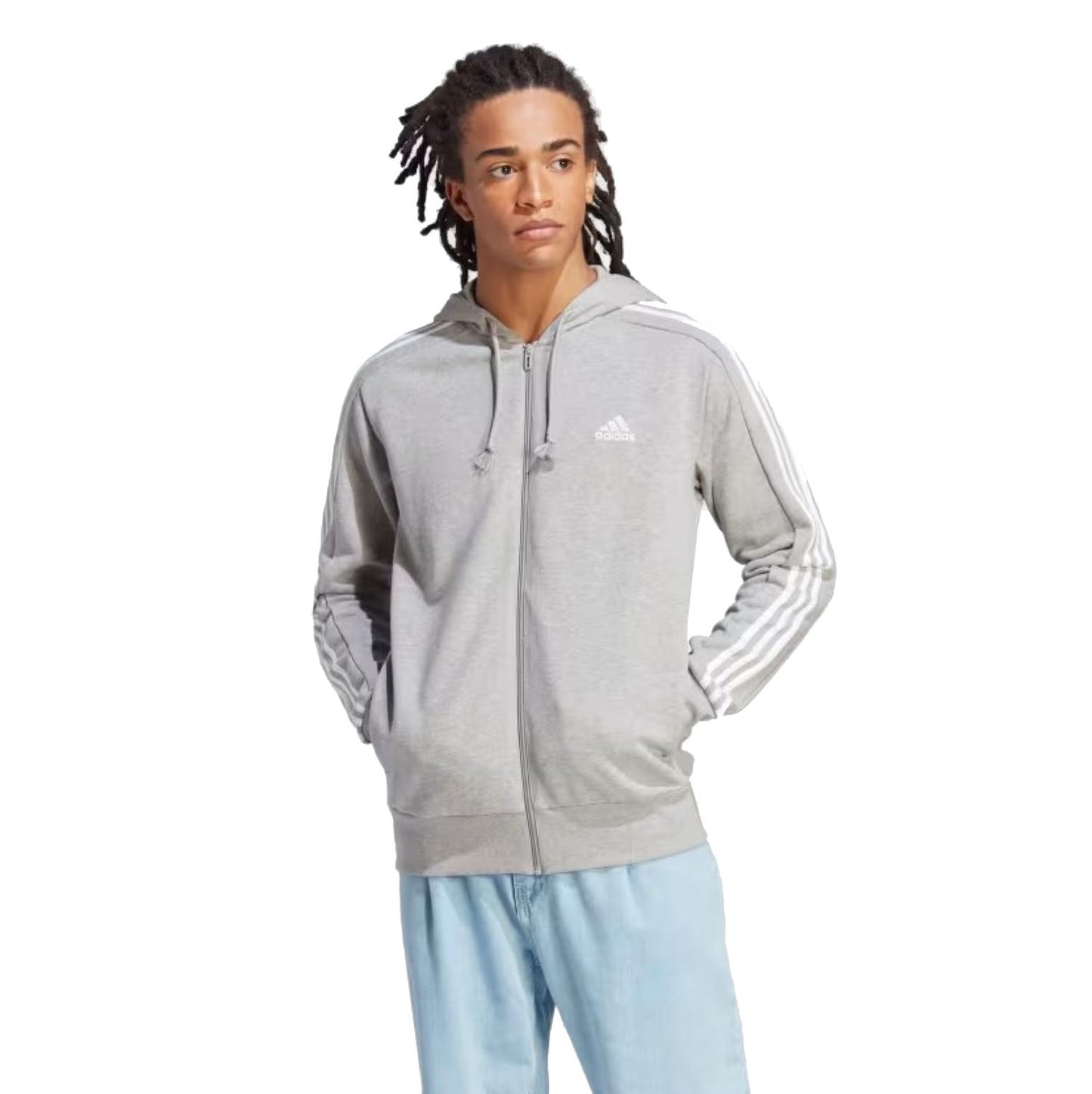 Felpa con cappuccio uomo grigio Adidas A24 IC9833 / ADIDAS 