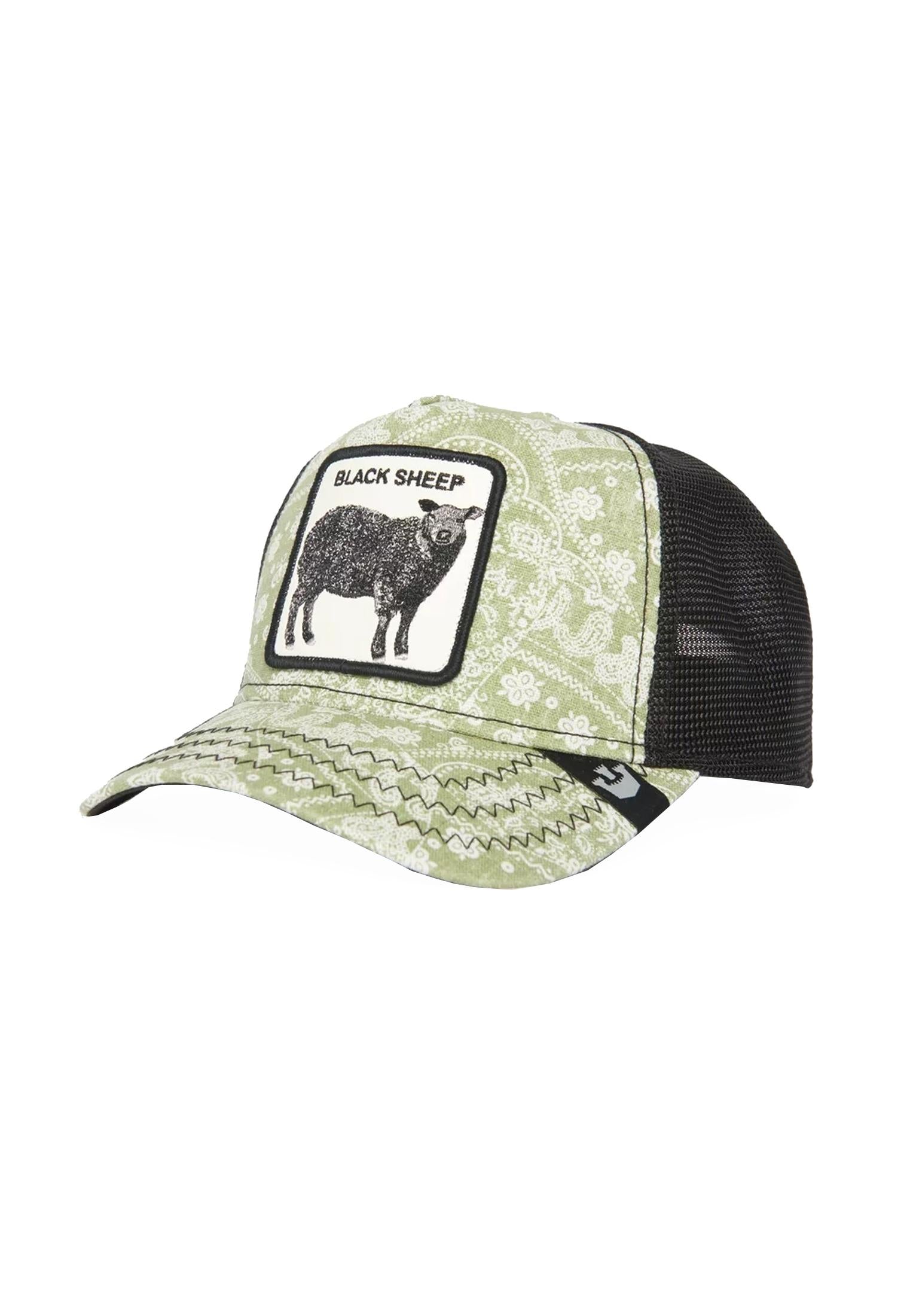 Cappellino da baseball unisex verde fantasia e nero pecora nera The Black Sheep Goorin Bros P24 101-0947 OLIVEOLIVE GOORIN BROS 