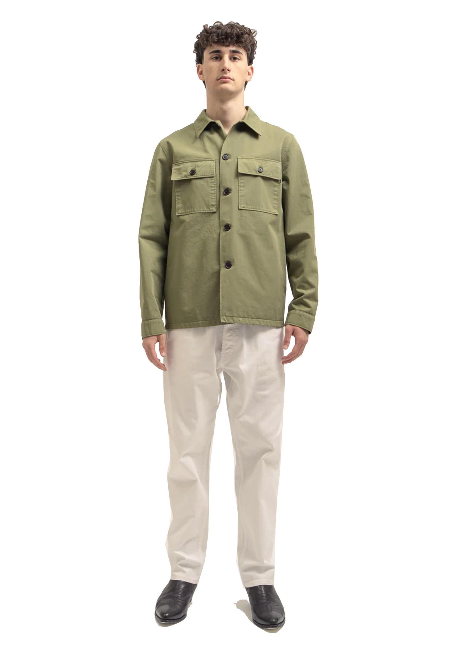 Giacca camicia verde militare gabardina Department Five P26 UC524 1TF0054 715715 DEPARTMENT FIVE 
