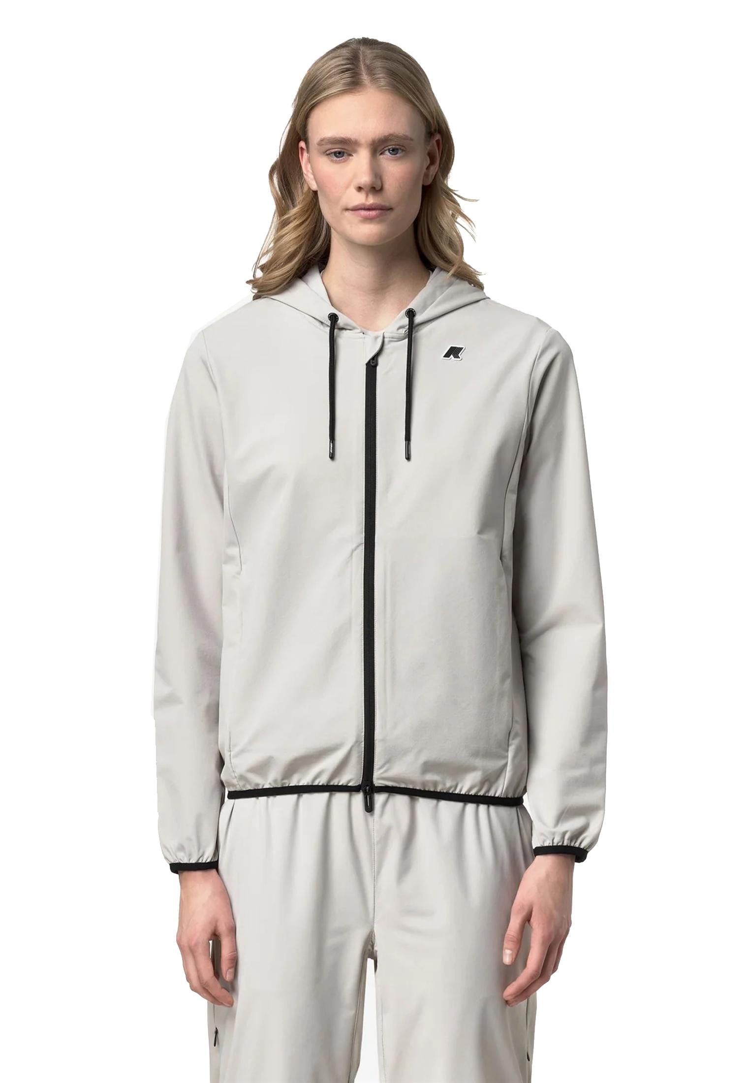 Giacca antivento antipioggia beige con cappuccio Journeer K-way P26 K5138FW 634634 K-WAY 