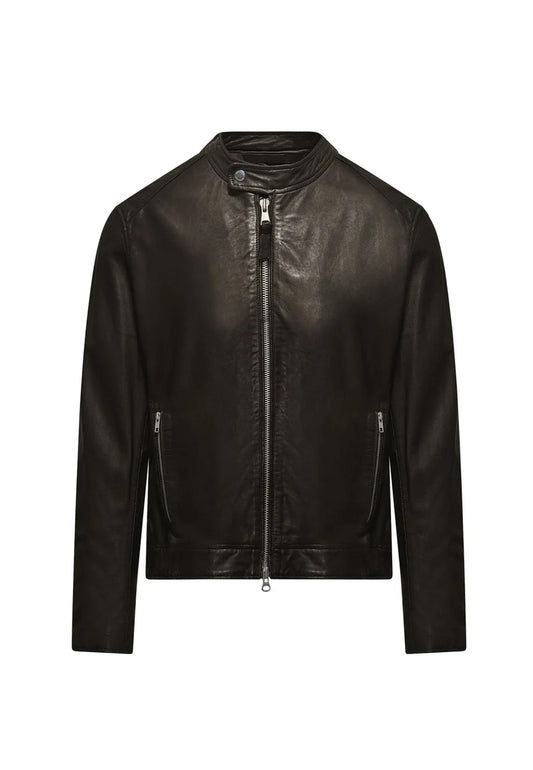 Giacca pelle agnello marrone collo coreana Bomboogie P26 JMROYLGS6 163163 BOMBOOGIE 