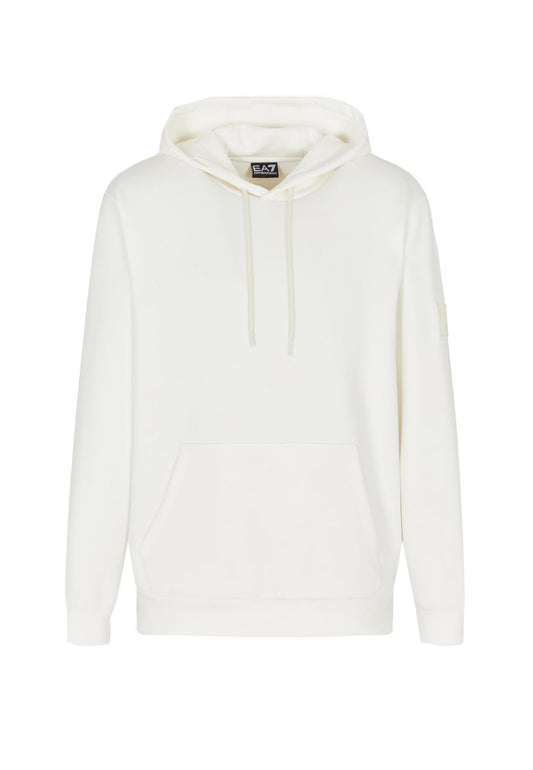 Felpa con cappuccio bianca misto cotone EA7 Armani A25 7X000131 AF13790 U1105U1105 EA7 