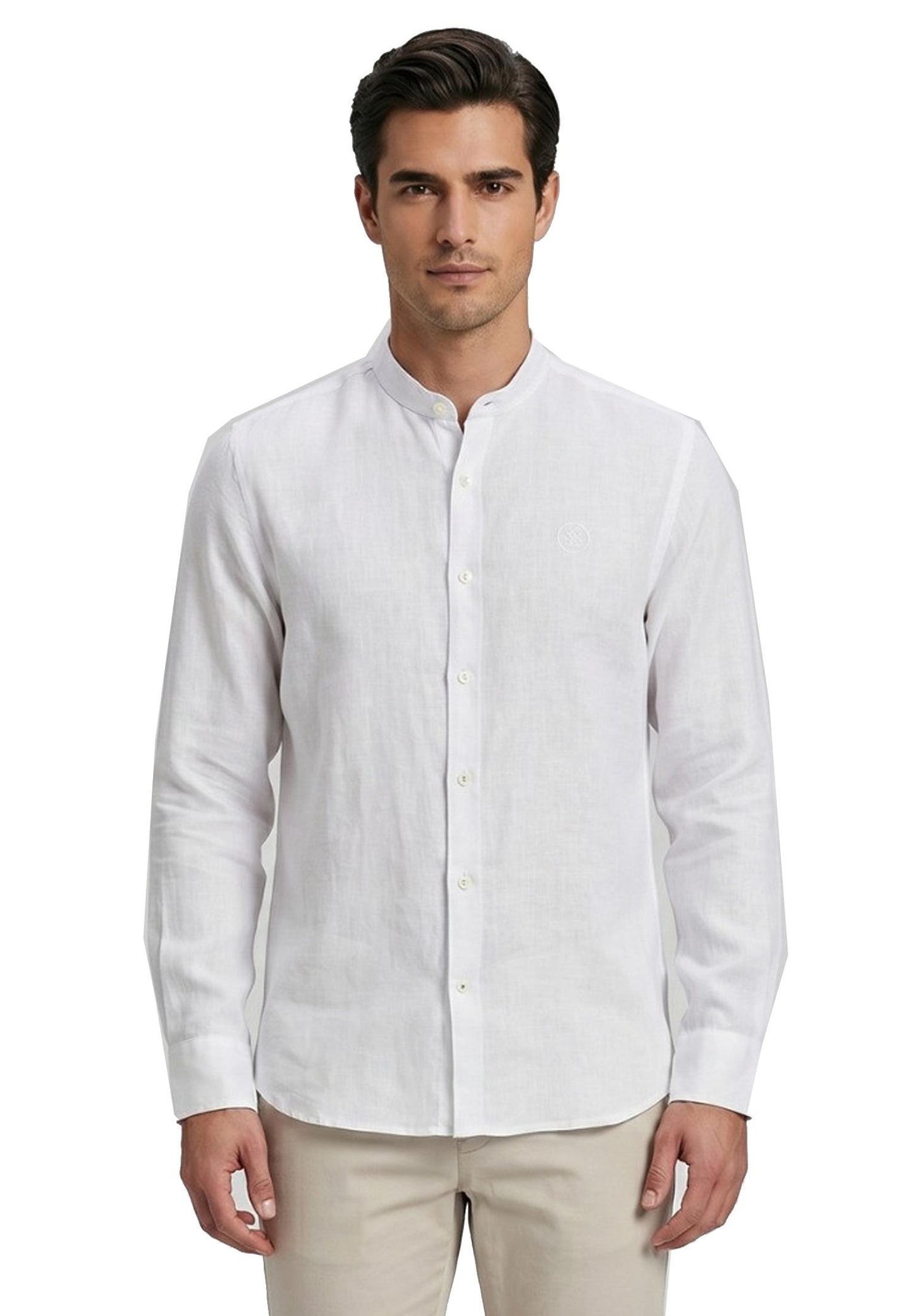 Camicia bianca lino collo coreano North Sails P26 664438 01010101 NORTH SAILS 