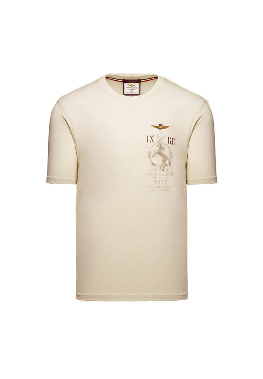 T-shirt bianca girocollo IX Gruppo Caccia Aeronautica Militare P26 261TS2543UJ00686 7307873078 AERONAUTICA MILITARE 