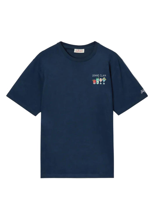T-shirt girocollo blu cotone Portofino Grand Slam MC2 Saint Barth P26 POT0001 04483L04483L MC2 