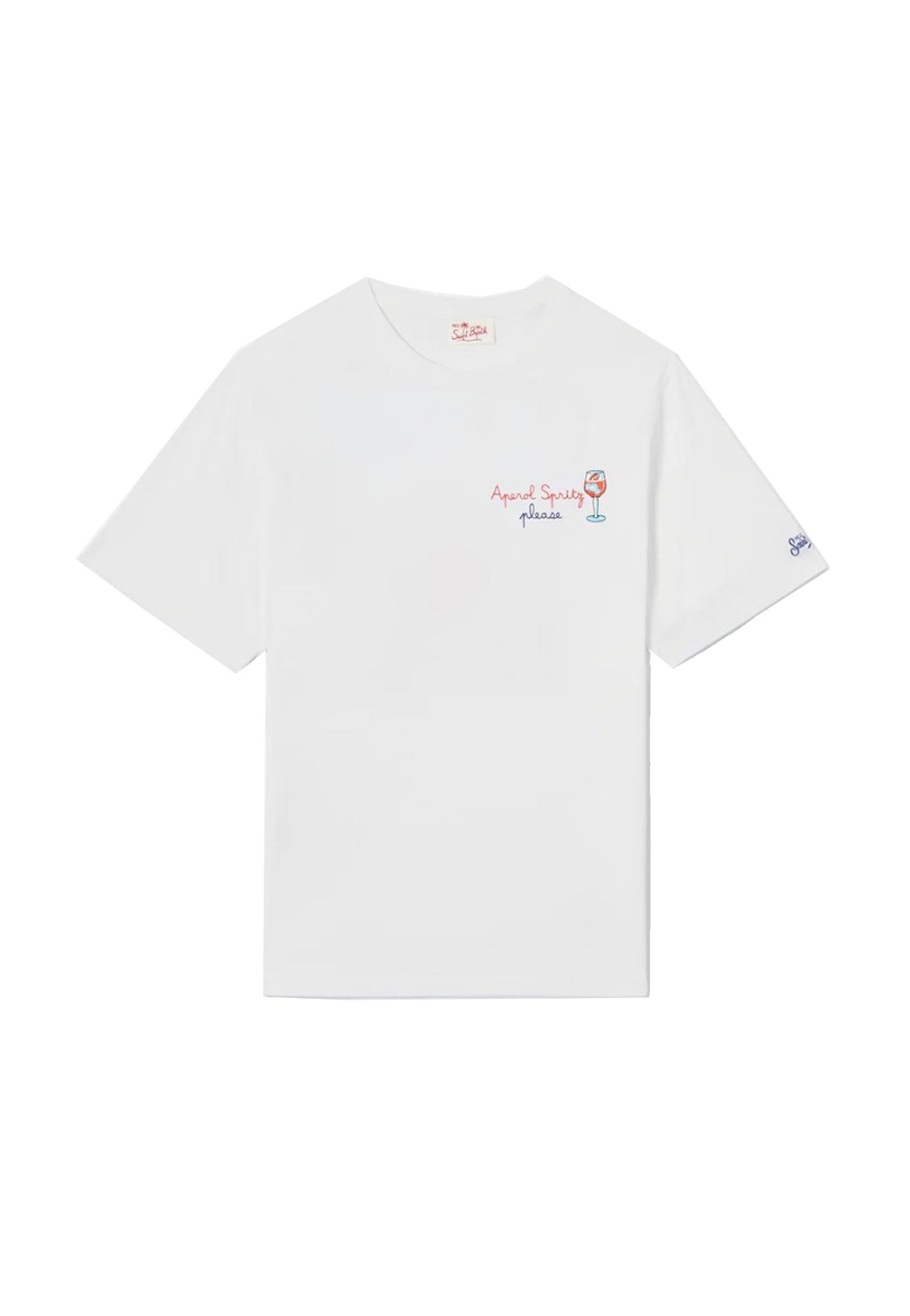 T-shirt girocollo cotone bianca Portofino Spritz MC2 Saint Barth P26 POT0001 01997L01997L MC2 