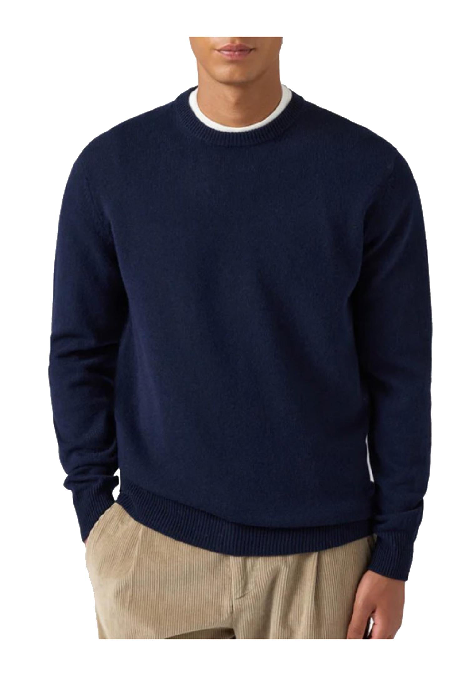 Maglione girocollo blu lana Regent MC2 Saint Barth A25 REGE011 00063I00063I MC2 