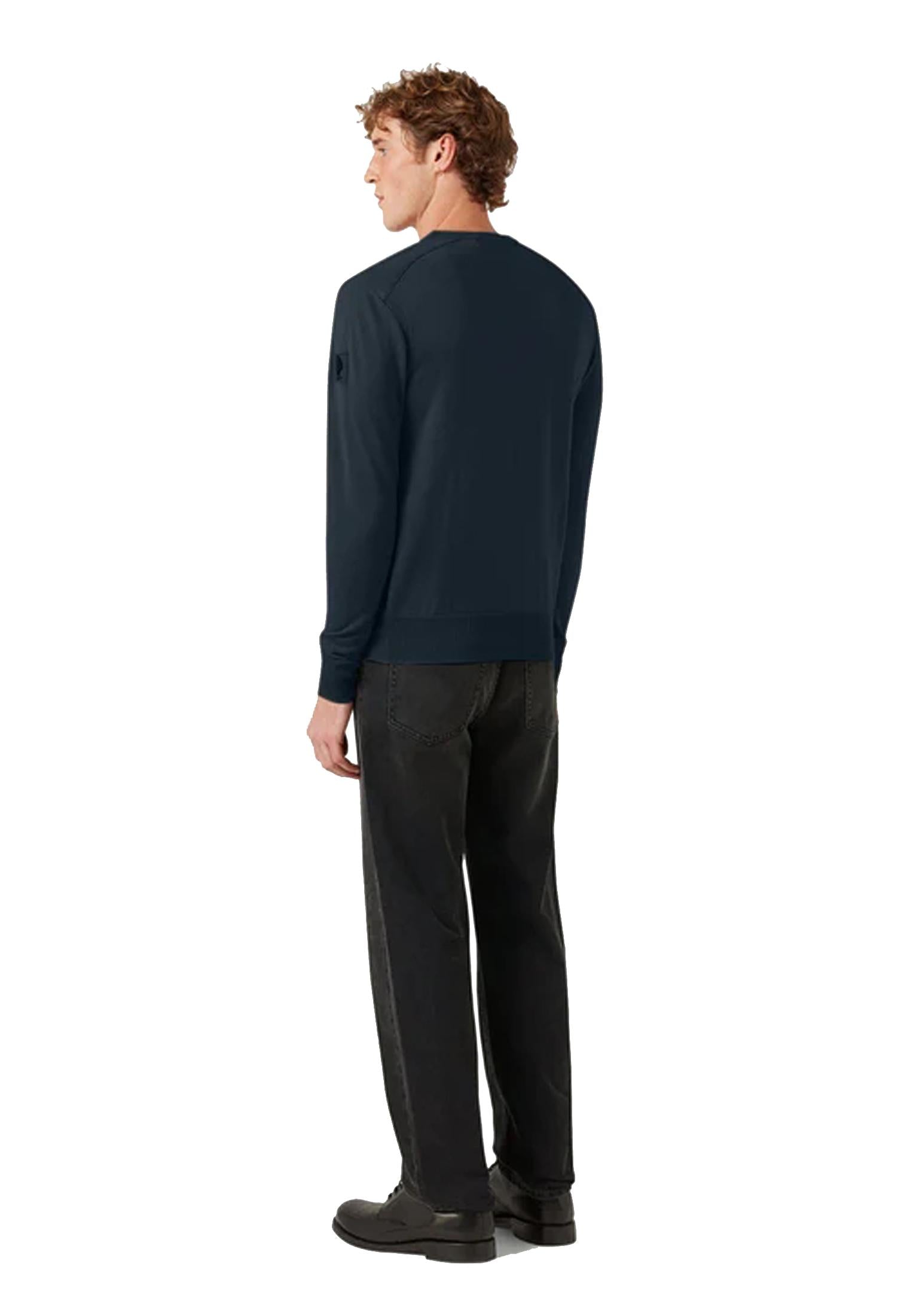 Maglione girocollo lana merino blu scuro Kerrigan Belstaff A25 105304 DKINK BELSTAFF 