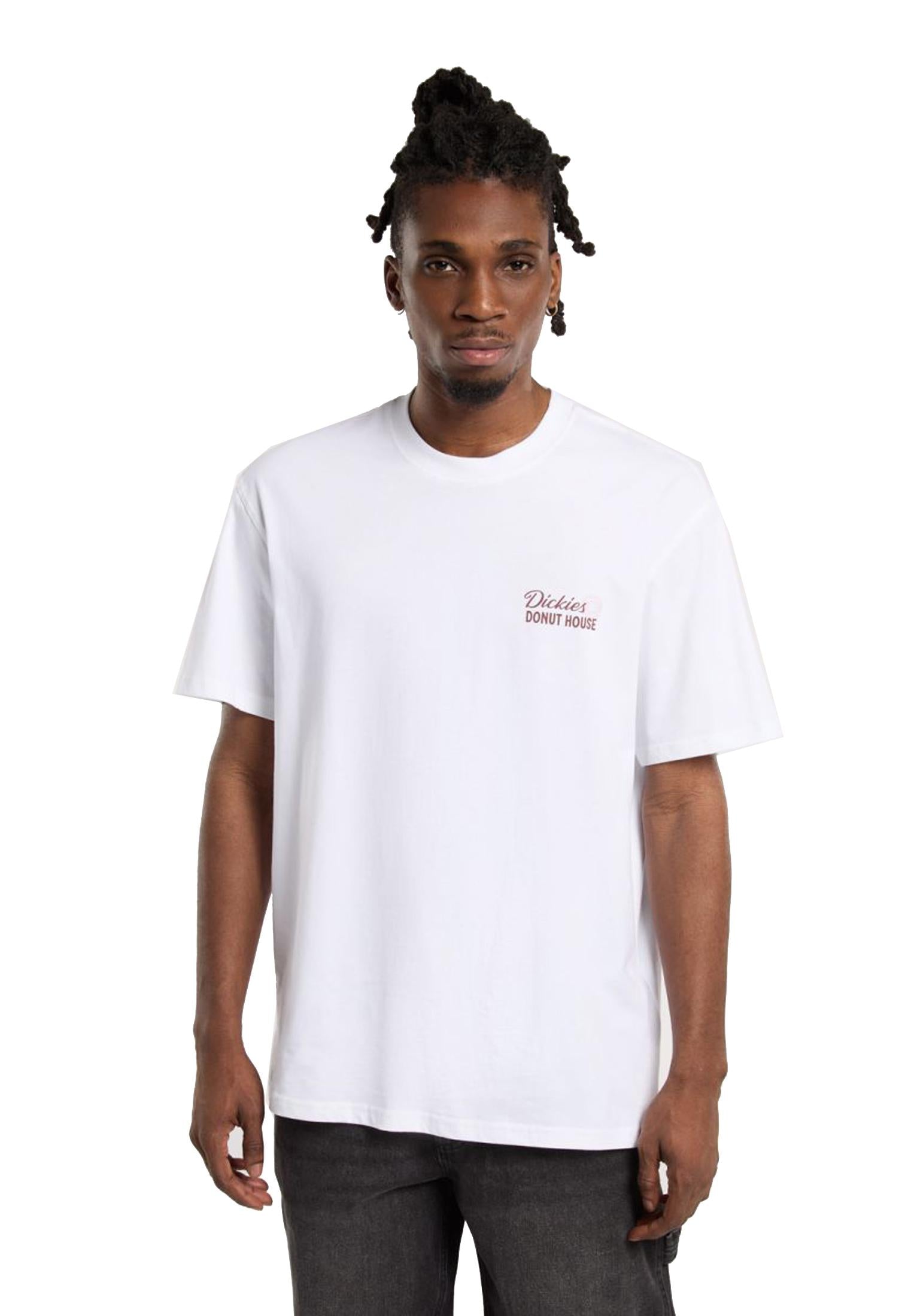 T-shirt girocollo bianca cotone Donut House Dickies A25 DK0A87QN0WH1 DK0WHDK0WH DICKIES 