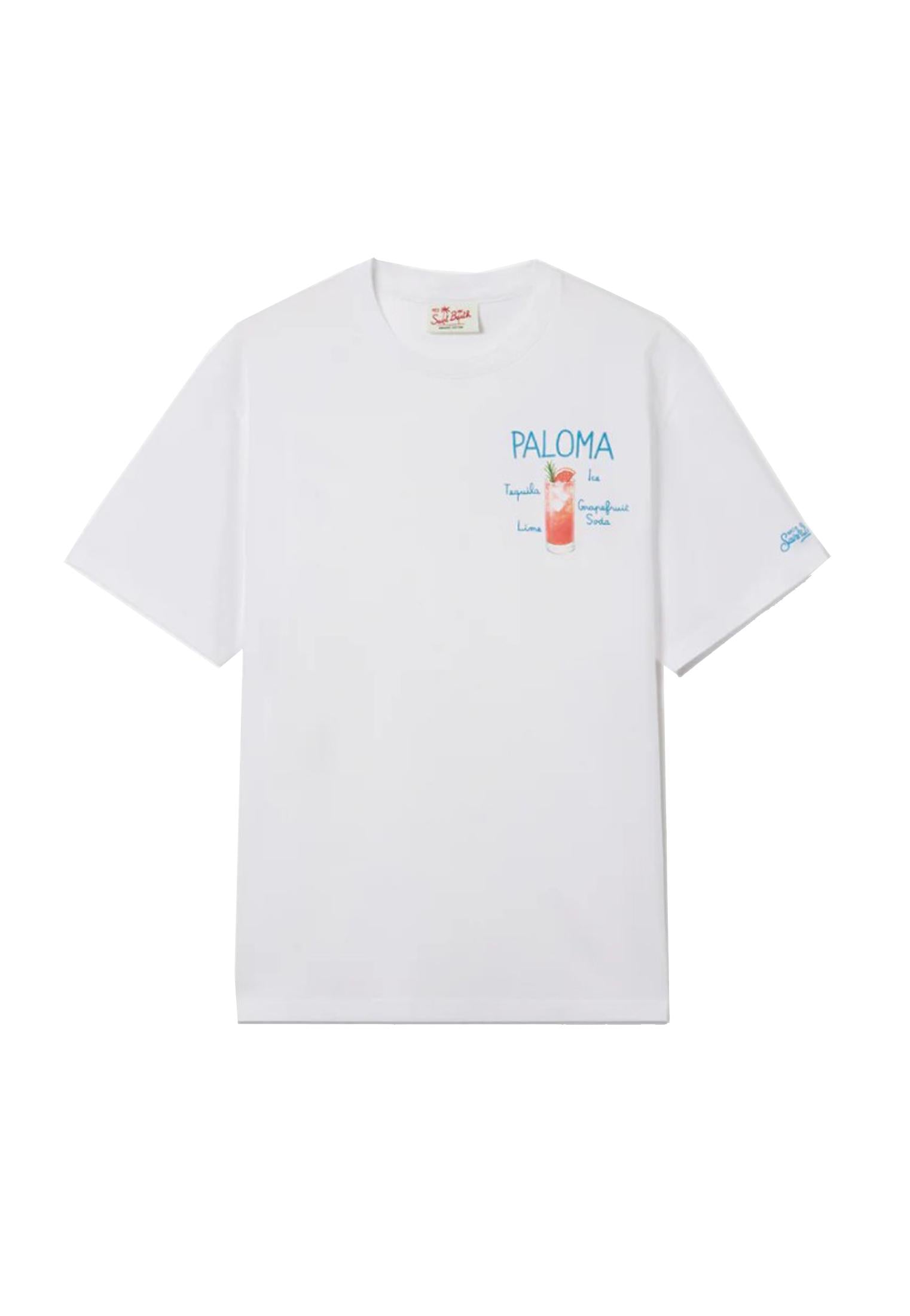 T-shirt girocollo bianca Portofino Paloma MC2 Saint Barth P26 POT0001 00323L00323L MC2 
