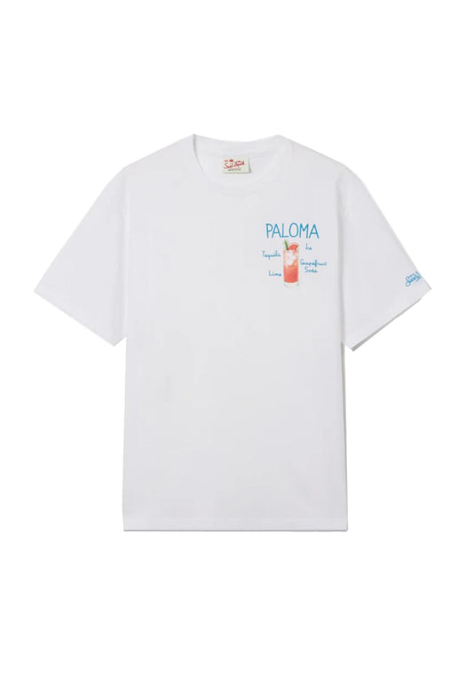 T-shirt girocollo bianca Portofino Paloma MC2 Saint Barth P26 POT0001 00323L00323L MC2 