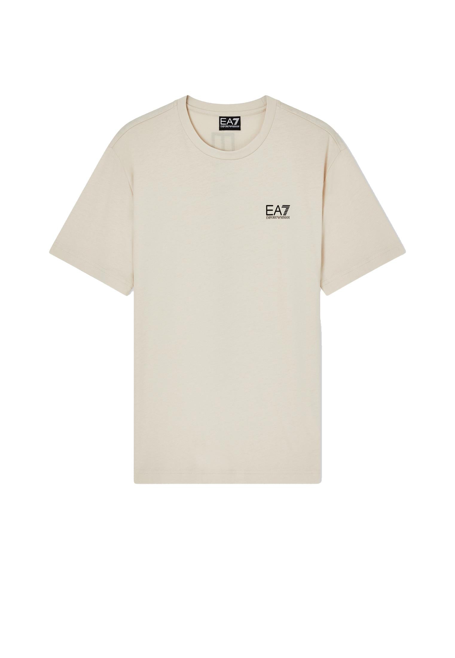 T-shirt girocollo cotone beige EA7 Armani P26 7M000567 AF10375 U1088U1088 EA7 