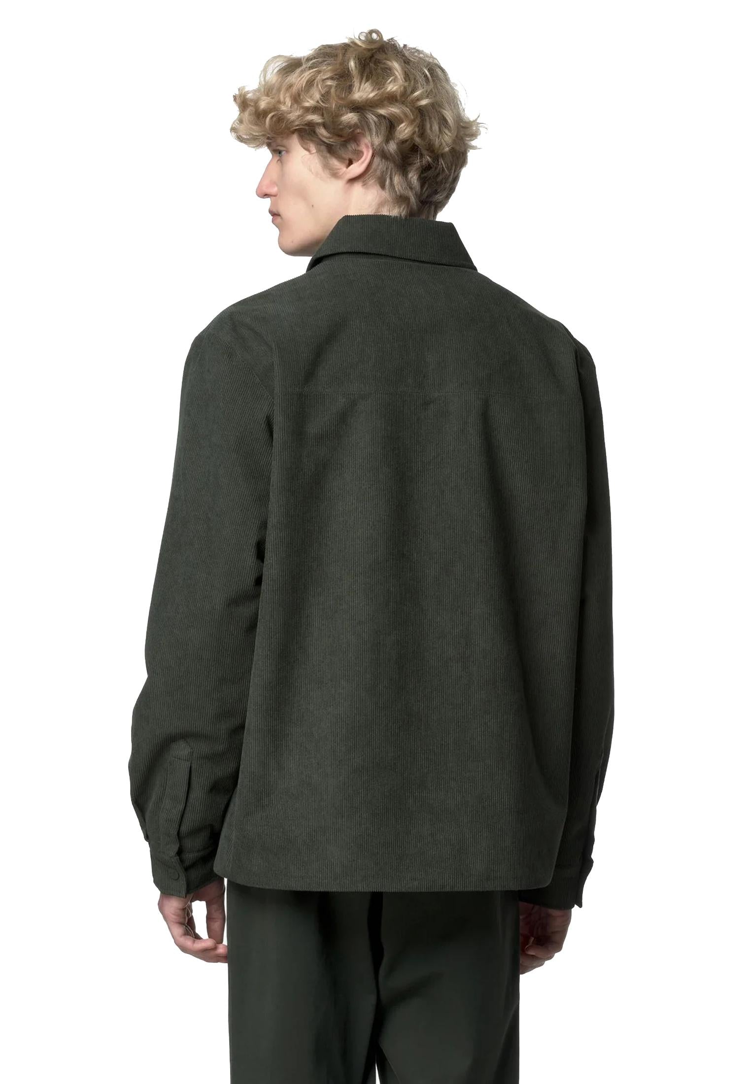Giacca overshirt velluto a coste verde imbottita Shary Corduroy K-way A25 K7136BW B2FB2F K-WAY 