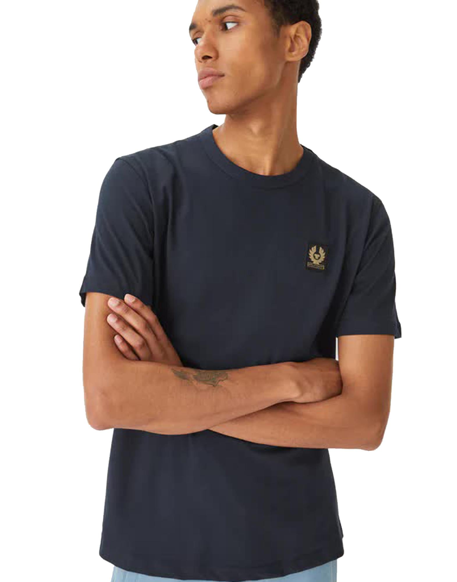 T-shirt girocollo blu cotone Belstaff A25 100055 DKINK BELSTAFF 