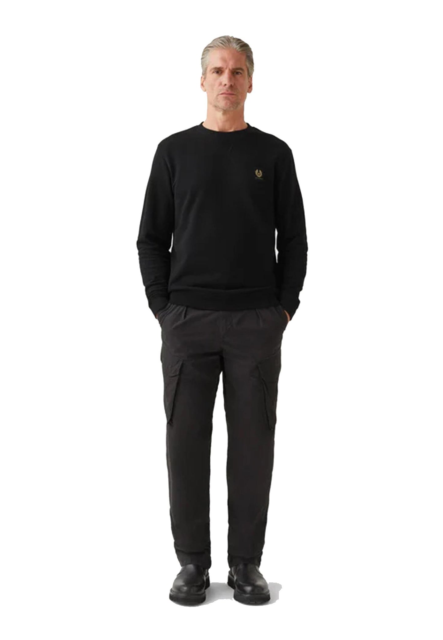 Felpa girocollo nera cotone Belstaff A25 100049 BLACK BELSTAFF 