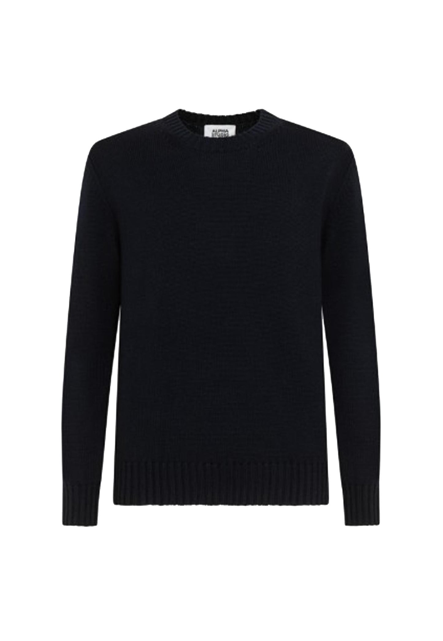 Maglione blu notte girocollo lana merinos Alpha Studio A25 AU-3030C 10011001 ALPHA 