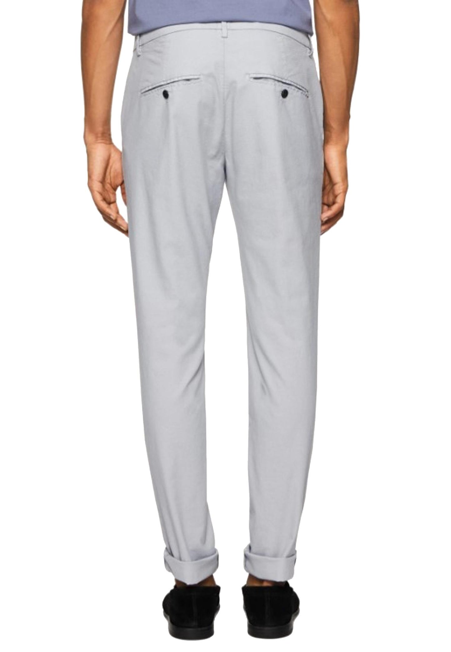 Pantaloni slim in cotone a vita bassa grigio polvere Gaubert Dondup