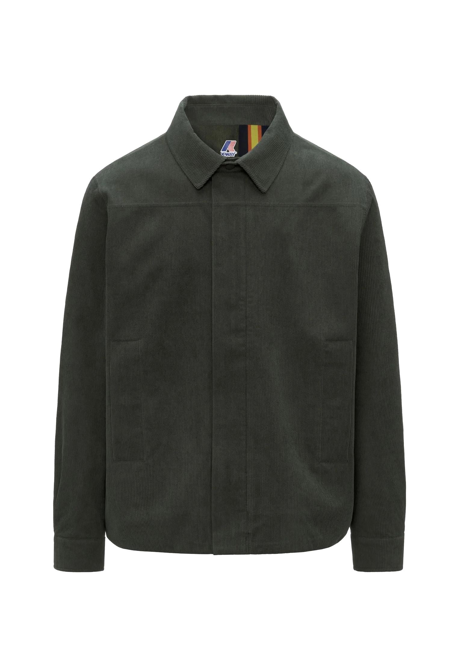 Giacca overshirt velluto a coste verde imbottita Shary Corduroy K-way A25 K7136BW B2FB2F K-WAY 