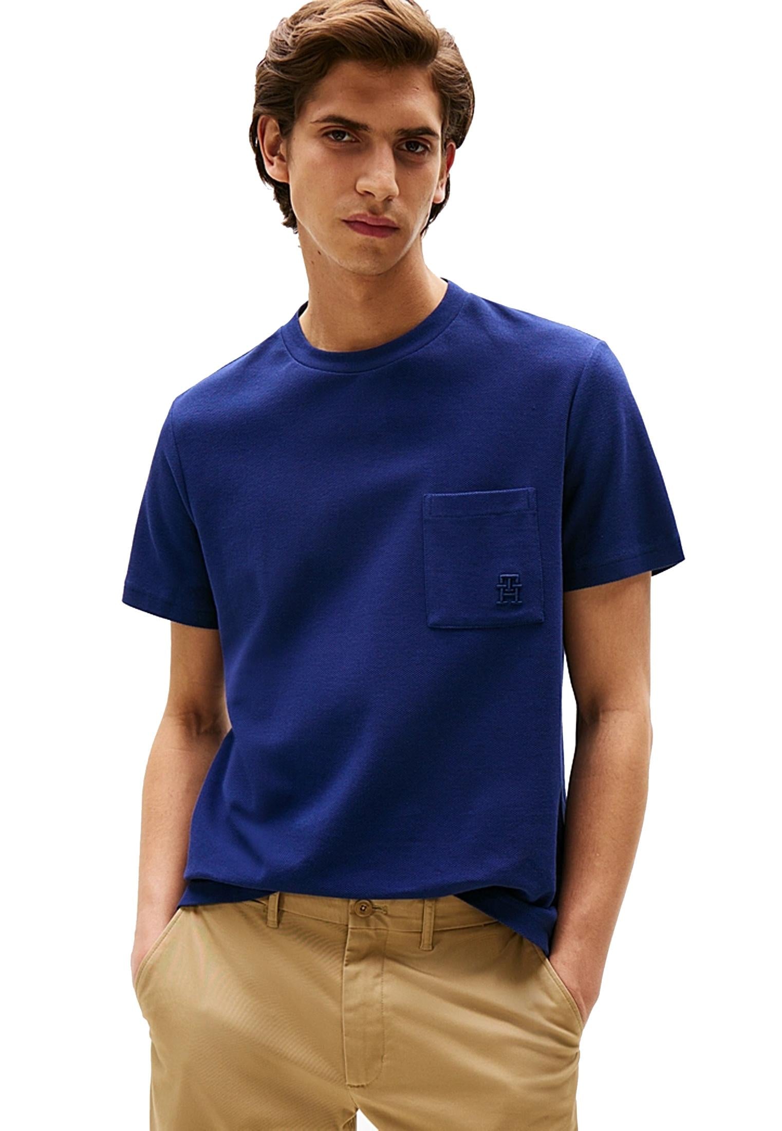 T-shirt girocollo cotone blu royal con tasca Tommy Hilfiger A25 MW0MW39365C7G C7GC7G TOMMY HILFIGER 