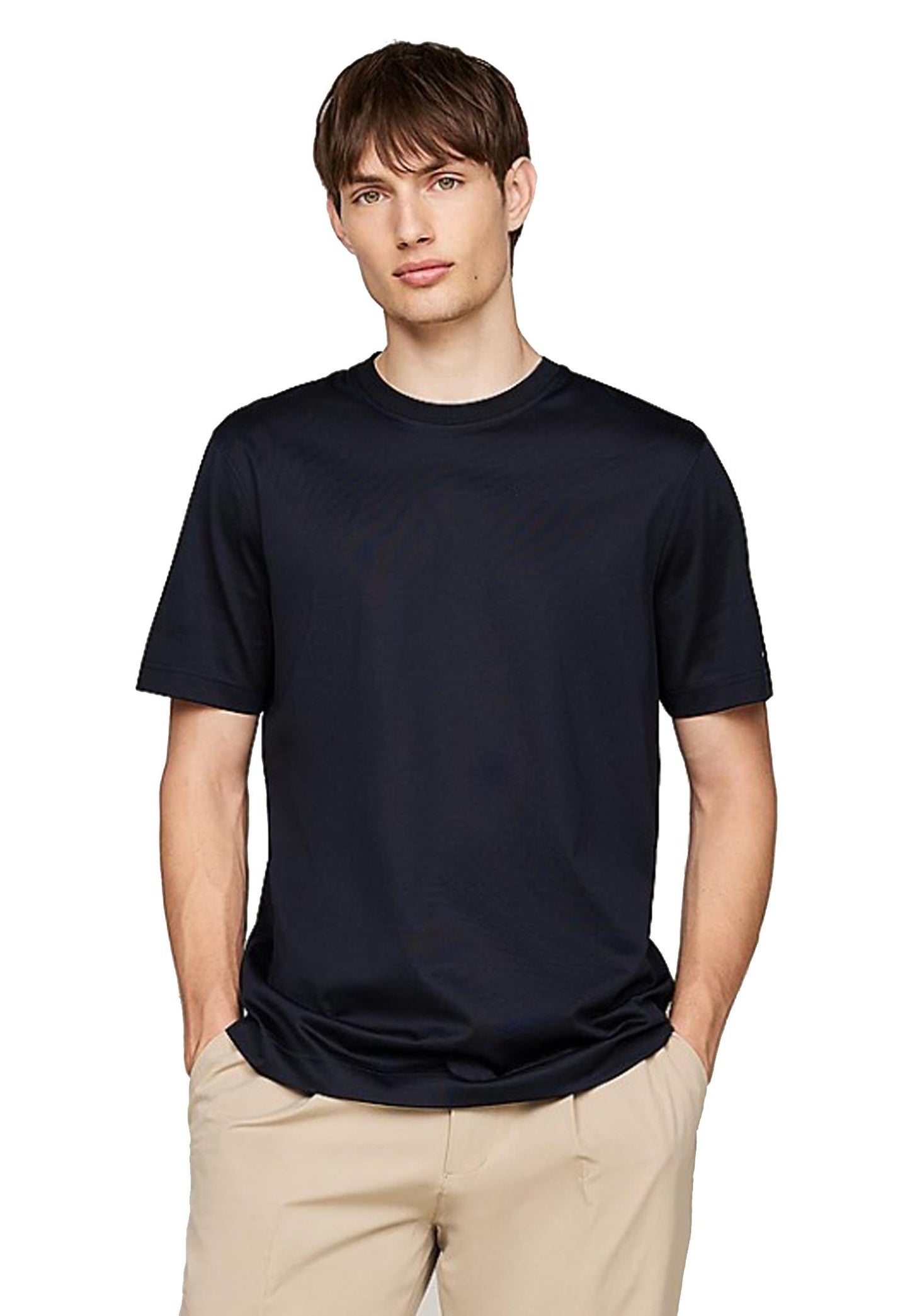 T-shirt girocollo blu cotone classica Tommy Hilfiger P25