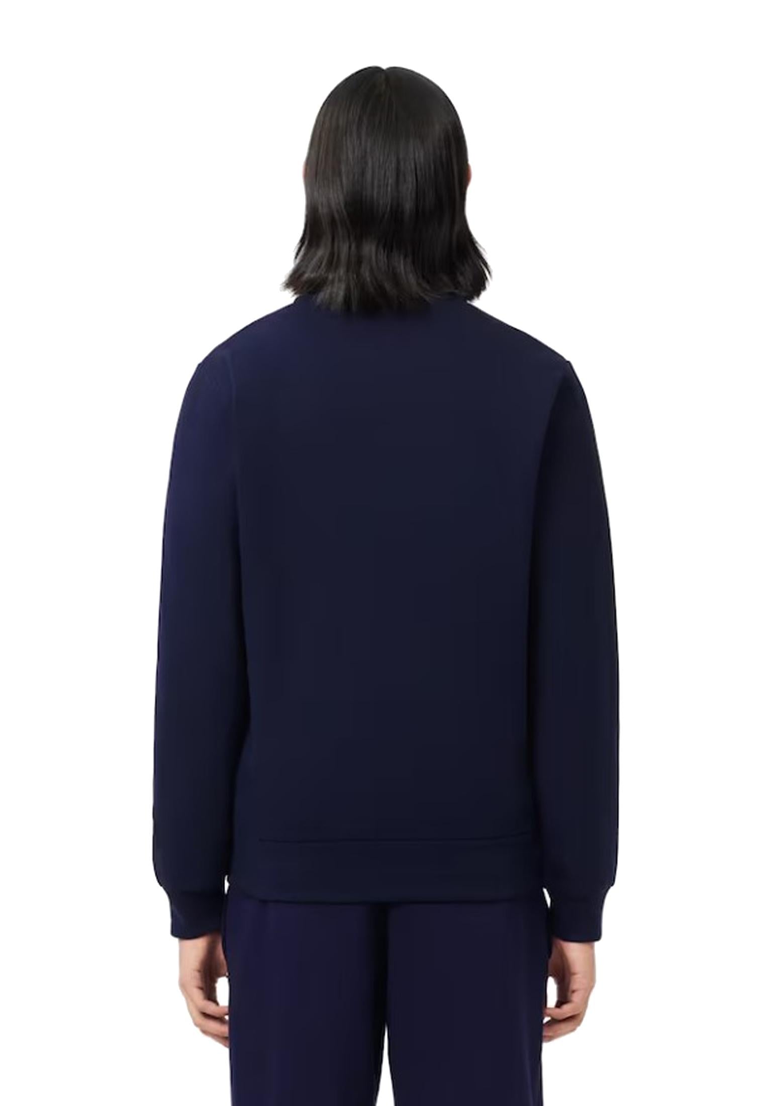 Felpa in pile collo alto full zip blu Lacoste A25 SH9622 166166 LACOSTE 