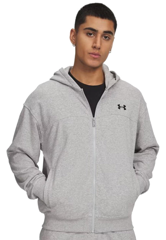 Felpa con cappuccio e zip interno pile grigie Rival Under Armour P26 77-6009346 00110011 UNDER ARMOUR 