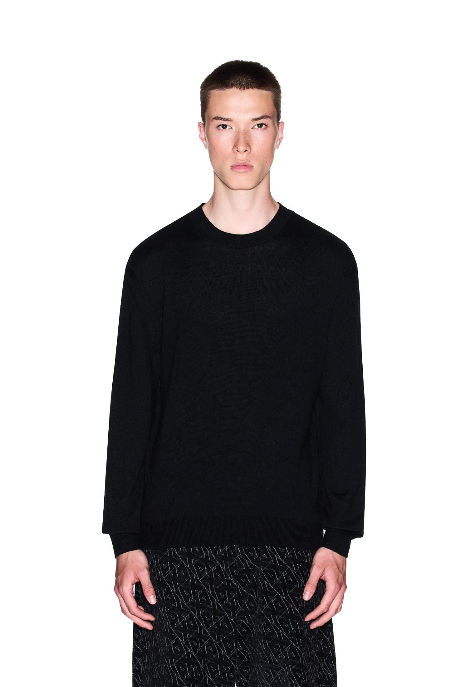 Maglione girocollo nero misto lana Armani Exchange A25 XM001878 AF11982 UC001UC001 ARMANI EXCHANGE 