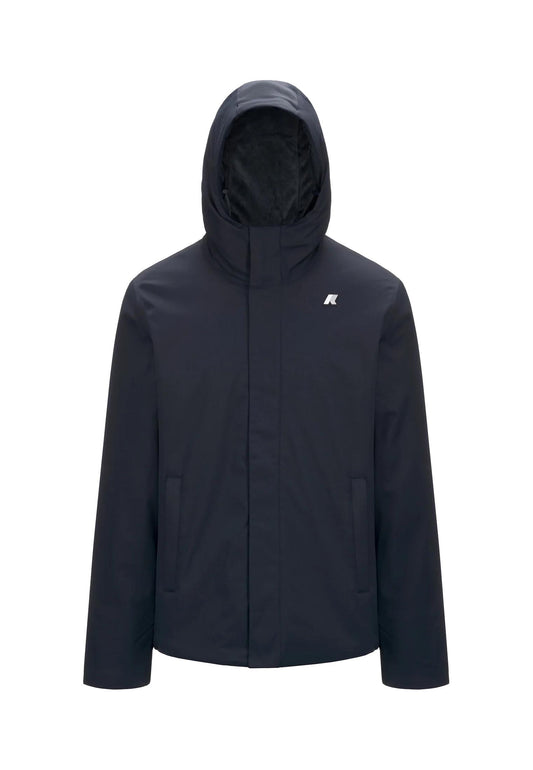 Giacca con cappuccio blu Impermeabile Jacko Twill Marmotta K-Way A25 K8133DW AL9AL9 K-WAY 