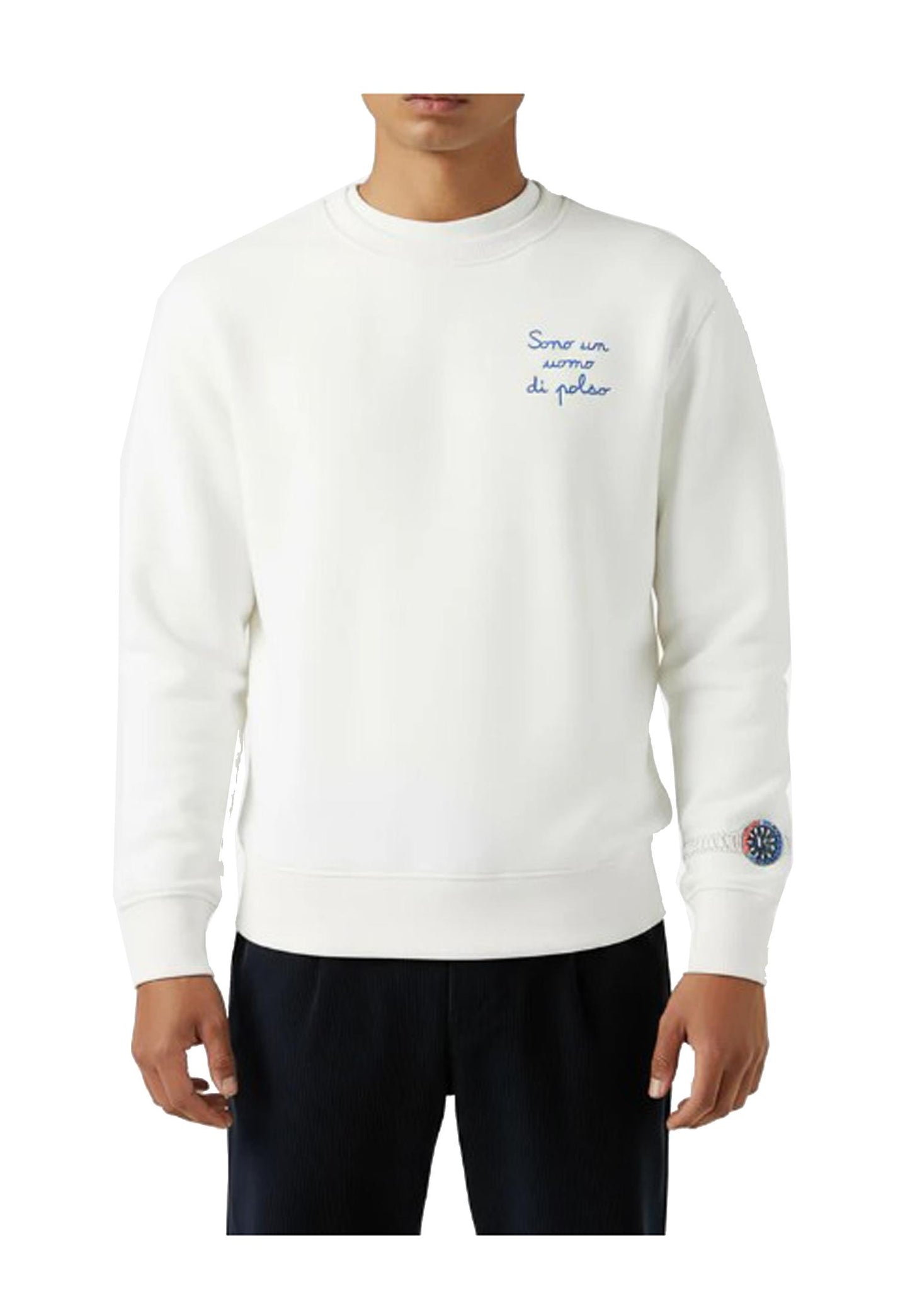 Felpa girocollo bianca Sono un Uomo di Polso MC2 Saint Barth A25 SOH0004 00683I00683I MC2 