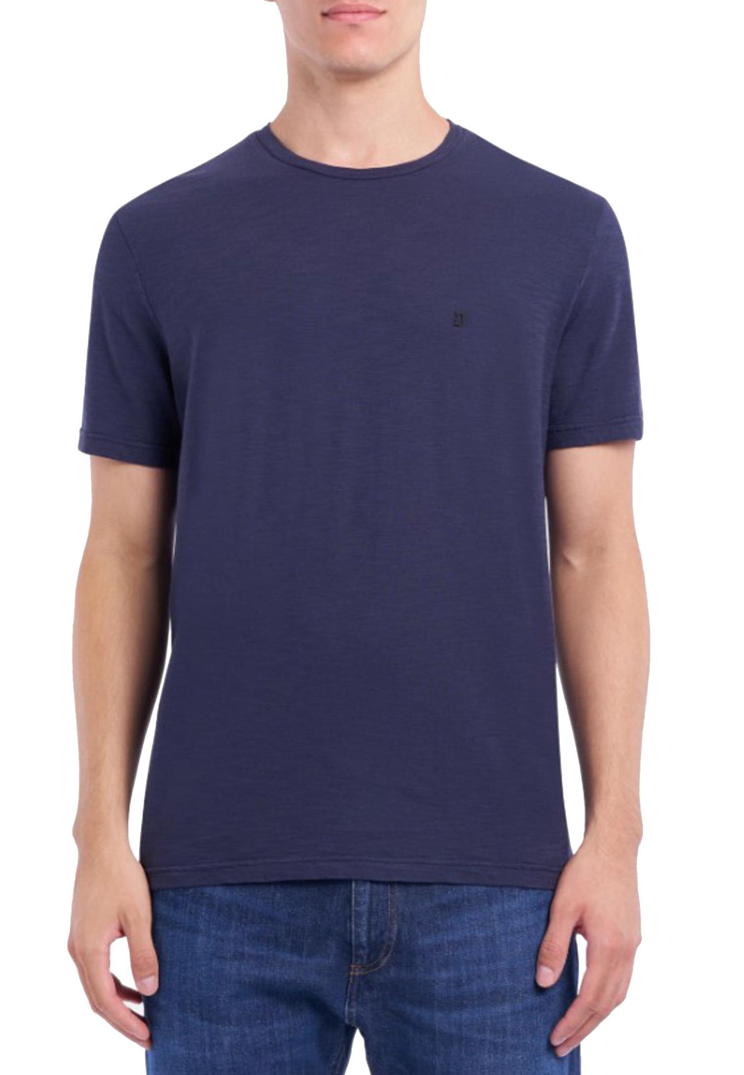 T-shirt girocollo blu cotone Dondup A25 US198 JF0195U ZL4890 DONDUP 